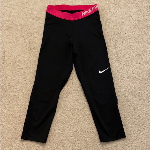 Nike Pants - Nike Pro (S) Running Tights Dri-Fit 7/8 in Black